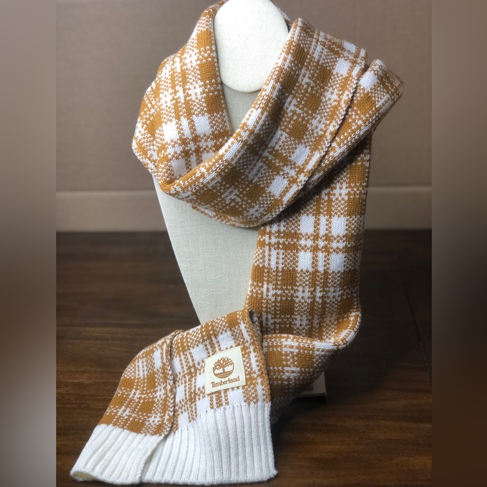 TIMBERLAND Plaid Flat Knit Scarf NWT
